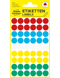 Colour coding dots Zweckform Ø12mm 270pcs, assorted 2