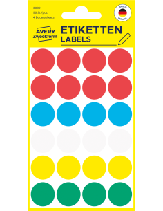 Colour coding dots Zweckform Ø18mm, 96pcs assorted 2