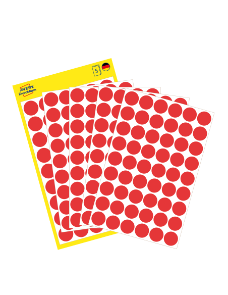 Colour coding dots Zweckform Ø12mm, 270pcs red