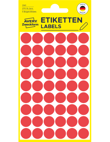 Markeerimispunktid Zweckform 3141 Ø12mm 270tk/pk punane