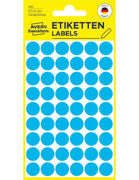 Colour coding dots Zweckform Ø12mm, 270pcs blue