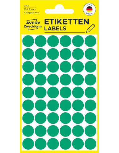 Markeerimispunktid Zweckform 3143 Ø12mm 270tk/pk roheline
