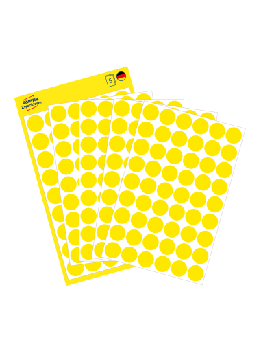 Colour coding dots Zweckform Ø12mm, 270pcs yellow