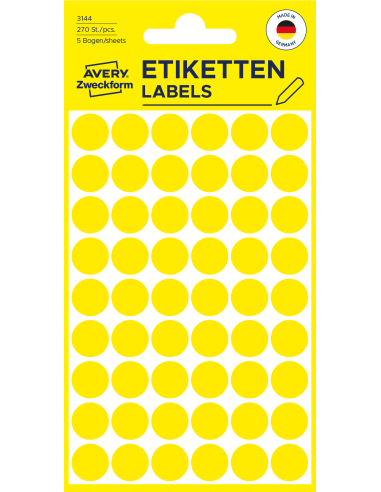 Markeerimispunktid Zweckform 3144 Ø12mm 270tk/pk kollane