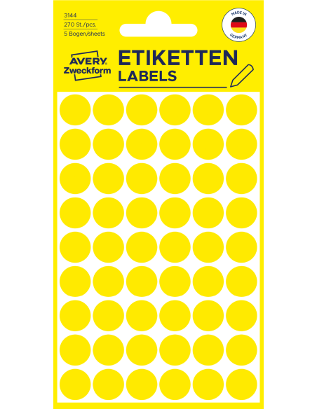Markeerimispunktid Zweckform 3144 Ø12mm 270tk/pk kollane