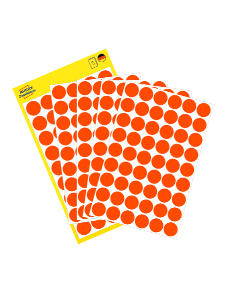 Colour coding dots Zweckform Ø12mm, 270pcs neon red