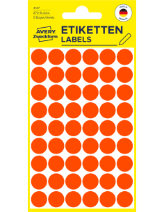 Colour coding dots Zweckform Ø12mm, 270pcs neon red 2