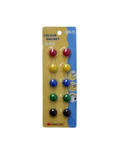 Tahvlimagnet 15mm, assortii 10tk/blistris