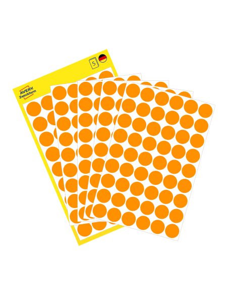 Colour coding dots Zweckform Ø12mm, 270pcs neon orange