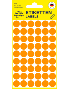 Colour coding dots Zweckform Ø12mm, 270pcs neon orange 2