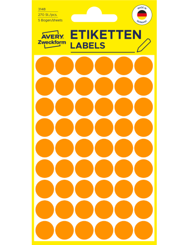 Markeerimispunktid Zweckform 3148 Ø12mm 270tk/pk neoonoranz
