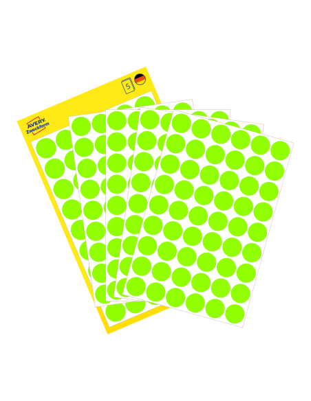 Colour coding dots Zweckform Q12mm, 270pcs neon green
