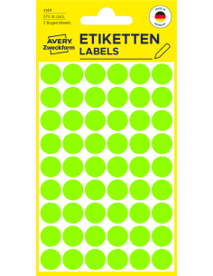 Colour coding dots Zweckform Q12mm, 270pcs neon green 2