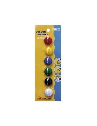 Tahvlimagnet 20mm, assortii 6tk/blistris