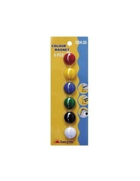 Tahvlimagnet 20mm, assortii 6tk/blistris
