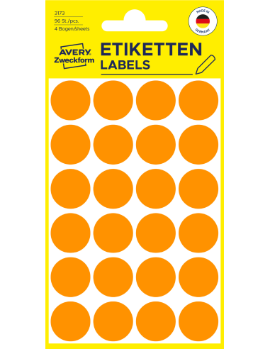 Colour coding dots Zweckform Ø18mm 96pcs neon orange