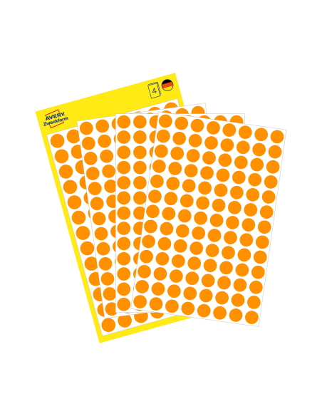 Colour coding dots Zweckform Ø8mm, 416pcs neon orange