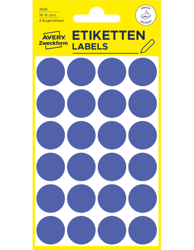 Markeerimispunktid Zweckform 3596 Ø18mm 96tk/pk sinine eemaldatav