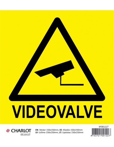 Kleebis Charlot 150x150mm Videovalve, kollane
