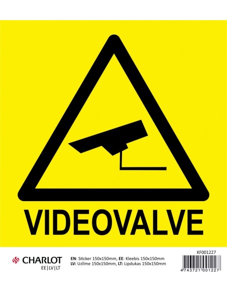 Kleebis Charlot 150x150mm Videovalve, kollane