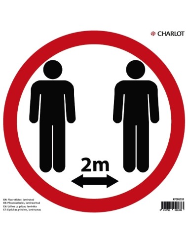Põrandakleebis Hoia vahet 2m 200x200mm, punane