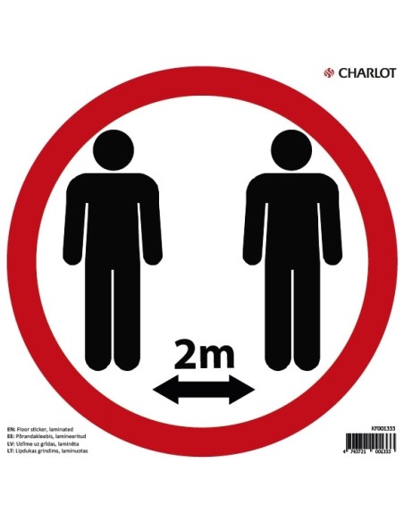 Põrandakleebis Hoia vahet 2m 200x200mm, punane