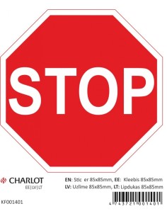 Label 85x85mm STOP