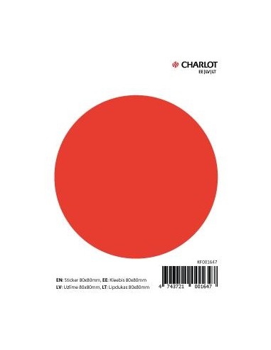 Label 85x85mm safety circle, red