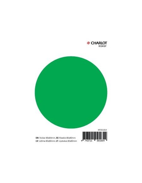 Label 85x85mm safety circle, green