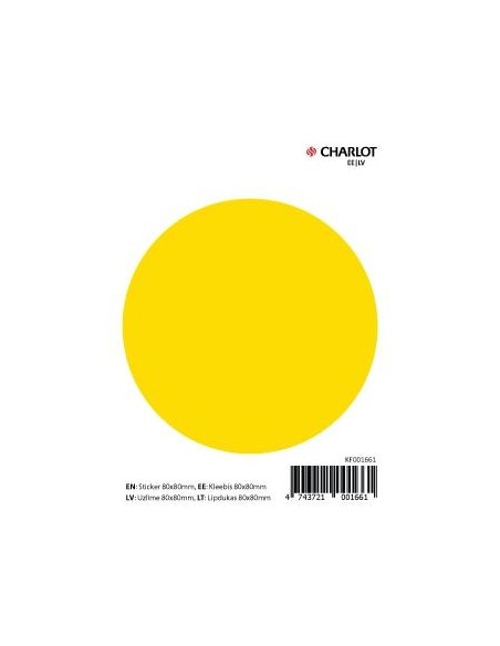 Label 85x85mm safety circle, yellow