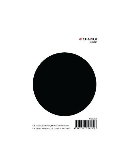 Label 85x85mm safety circle, black