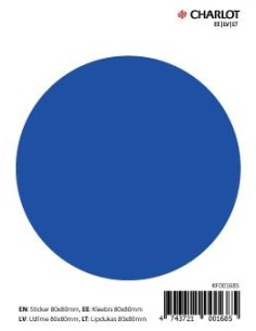 Label 85x85mm safety circle, blue