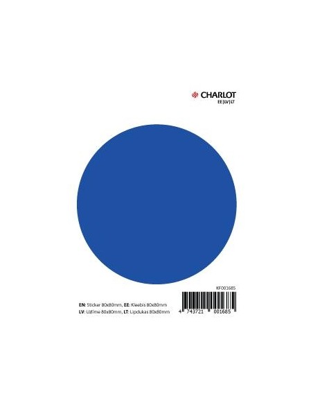Label 85x85mm safety circle, blue