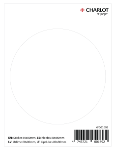 Kleebis Charlot Ohutusring 80mm, valge