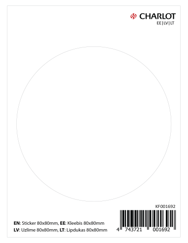 Kleebis Charlot Ohutusring 80mm, valge