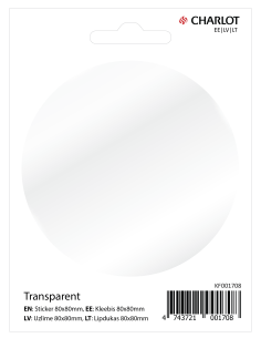 Label 85x85mm safety circle, transparent