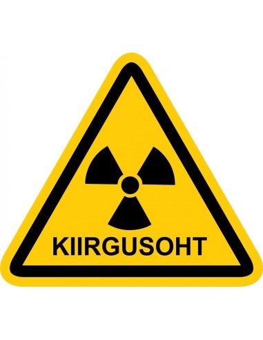 Label radiation hazard 150x150mm EST
