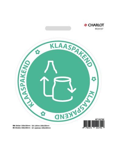 Kleebis Charlot Klaaspakend, Ø100mm