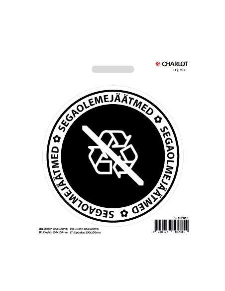 Label 100mm Mixed waste