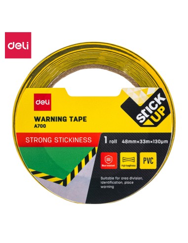Ohuteip DELI 48mm x 33m 130mic  must /kollane
