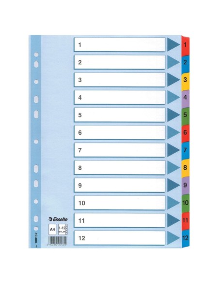 Index 1-12 Mulitcolor Mylar A4
