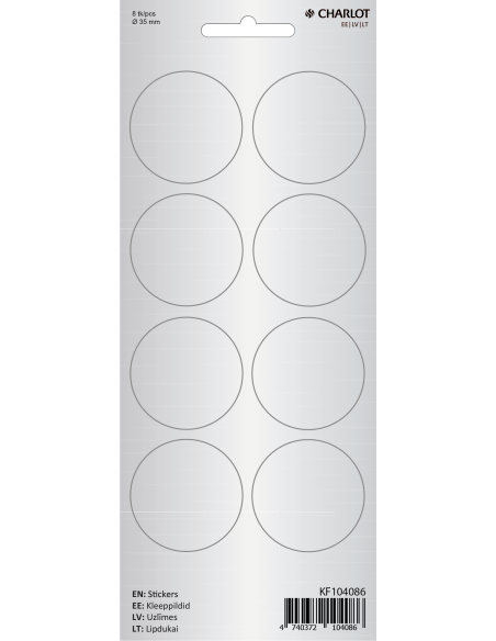 Marking points Charlot Ø35mm 8pcs / sheet silver