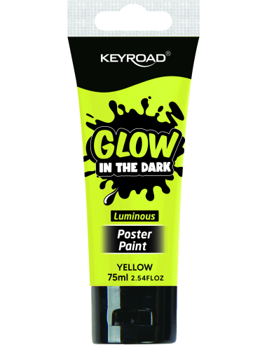 Plakativärv Keyroad 75ml, pimedas helendav, kollane