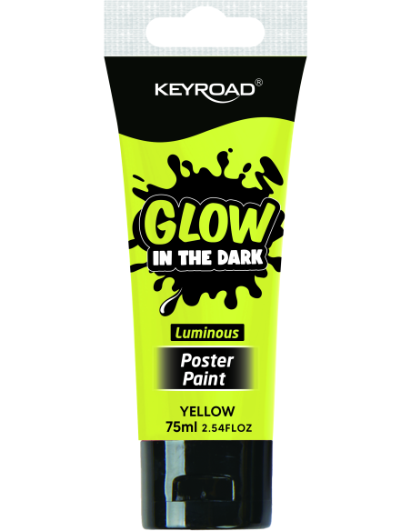 Plakativärv Keyroad 75ml, pimedas helendav, kollane