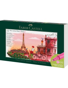Tindipliiatsid Faber-Castell Pitt Artist Pen Paris, 12tk/pk