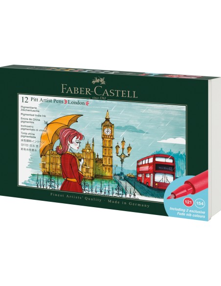 Tindipliiatsid Faber-Castell Pitt Artist Pen London, 12tk/pk
