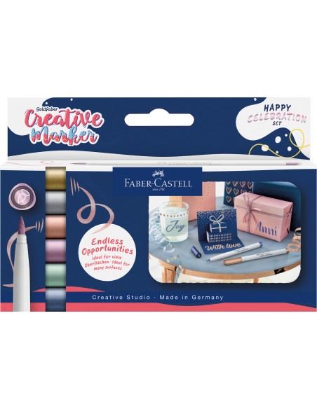 Markerid Faber-Castell Gofa B Happy Celebration, komplekt 6tk/pk