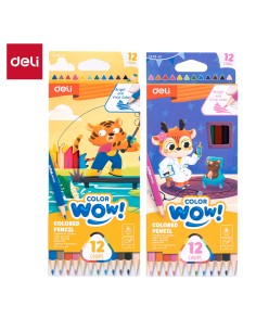 Värvipliiatsid DELI ColorWow 12 värvi kolmetahulised