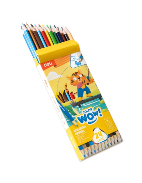 Värvipliiatsid DELI ColorWow 24 värvi kolmetahulised