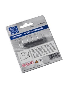Tahvlimagnet ALCO 7038A super tugev kuup 10mm, hõbe 4tk/pk